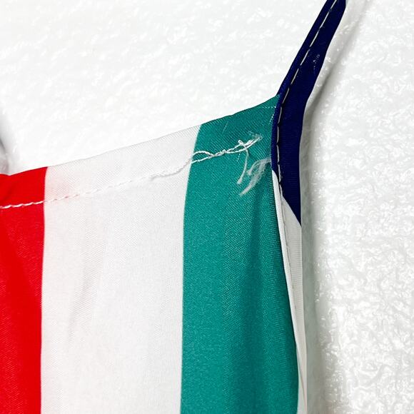 Backless Striped Halter Maxi Dress Tie-Neck Sleeveless Colorful Striped Size S - Picture 6 of 9